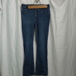 Free People Blue Flare Wide Leg Jeans